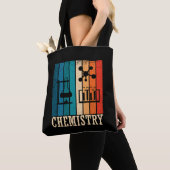 Chemie zonsondergang retro strepenpatroon tote bag (Dichtbij)