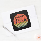 Chemie  zonsondergang retro strepenpatroon vierkante sticker (Envelop)