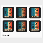 Chemie zonsondergang retro strepenpatroon vierkante sticker (Vel)