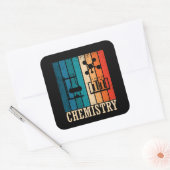 Chemie zonsondergang retro strepenpatroon vierkante sticker (Envelop)