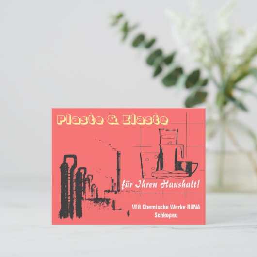 Chemiedesign DDR Briefkaart (Staand voorkant)