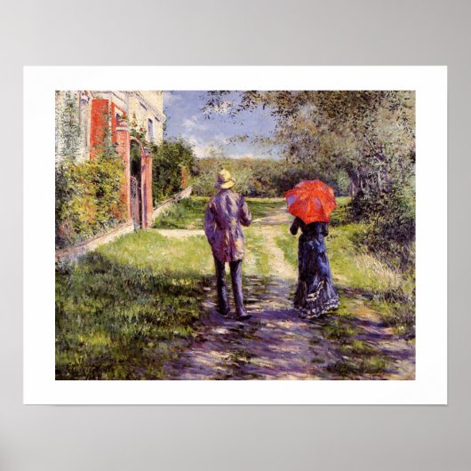 Chemin montant van Gustave Caillebotte Print (Voorkant)