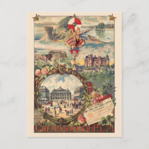 Chemins de Fer P.L.M. France Vintage Poster 1890 Briefkaart