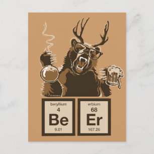 Chemisch beer ontdekte bier briefkaart