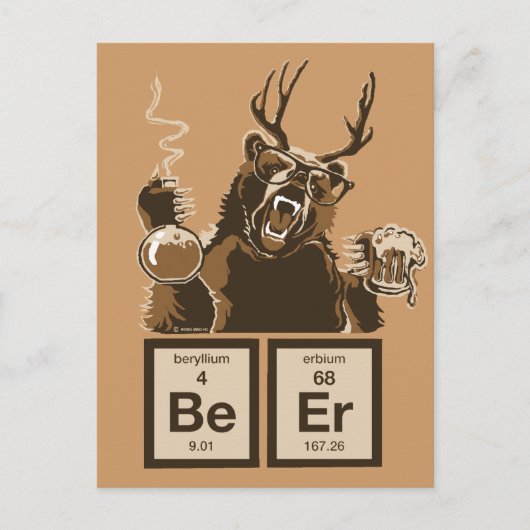 Chemisch beer ontdekte bier briefkaart (Voorkant)