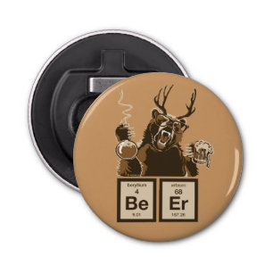 Chemisch beer ontdekte bier button flesopener