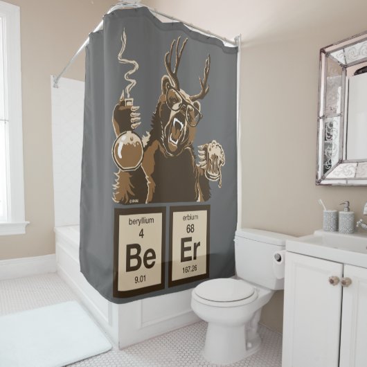 Chemisch beer ontdekte bier douchegordijn (In situ)