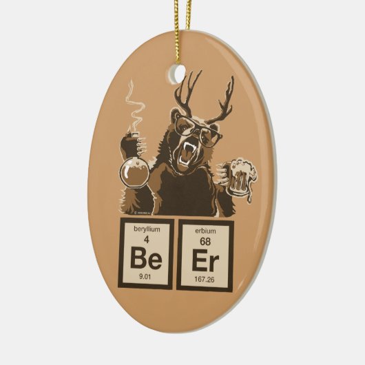 Chemisch beer ontdekte bier keramisch ornament (Links)