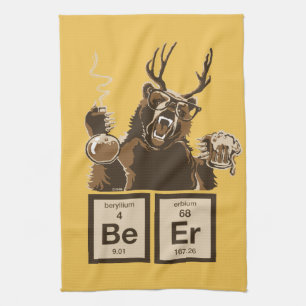 Chemisch beer ontdekte bier theedoek