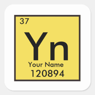 chemisch element vierkante sticker