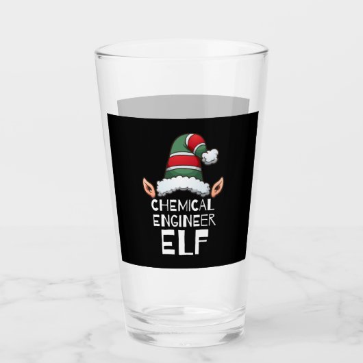 Chemisch ingenieur Elf kerstFeestdagen Glas (Voorkant)