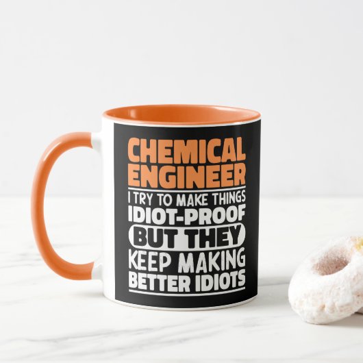 Chemisch ingenieur I probeer dingen grappig te mak Mok (Met donut)