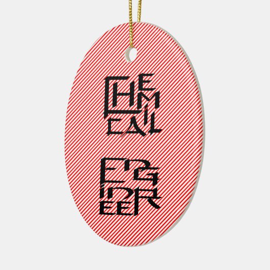 Chemisch ingenieur karakter keramisch ornament (Links)