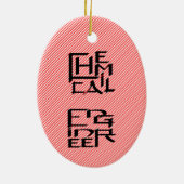 Chemisch ingenieur karakter keramisch ornament (Achterkant)