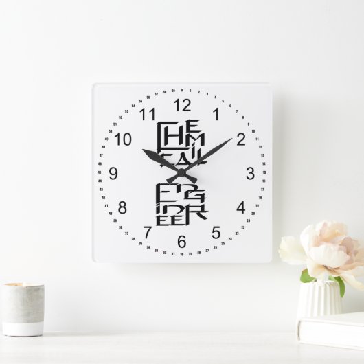 Chemisch ingenieur karakter vierkante klok (Huis)