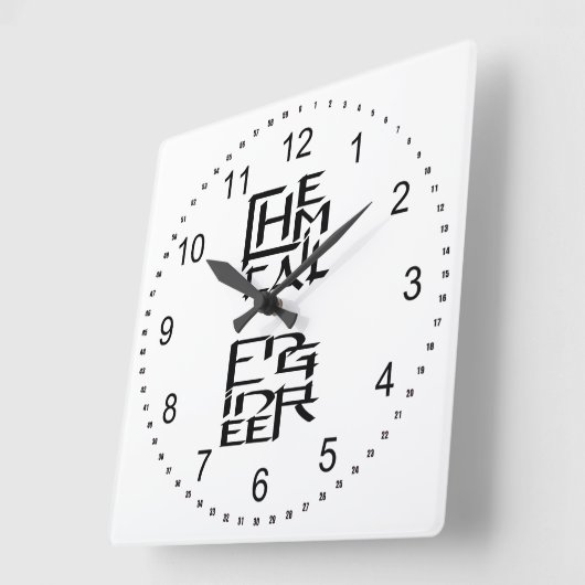 Chemisch ingenieur karakter vierkante klok (Hoek)