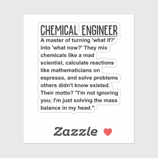 Chemisch ingenieur sticker (Vel)