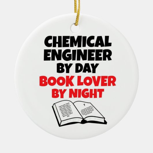 Chemisch ingenieur van Day Book Lover by Night Keramisch Ornament (Voorkant)