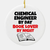 Chemisch ingenieur van Day Book Lover by Night Keramisch Ornament (Achterkant)