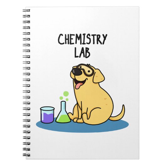 Chemisch lab grappige labrador hond grap notitieboek (Voorkant)