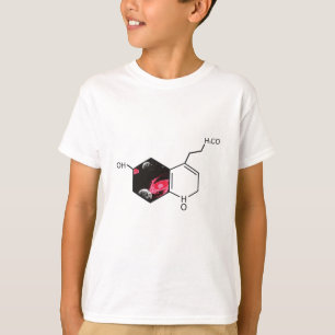 Chemisch molecuul met uitzicht voor de ruimte t-shirt