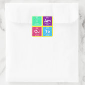 Chemisch periodiek systeem van elementen: IAm CuTe Vierkante Sticker (Tas)