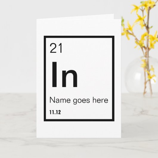  chemisch symbool Birthday Kaart (Gele Bloem)