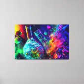 Chemische abstracte heldere kolfvloeistof canvas afdruk (Voorkant)
