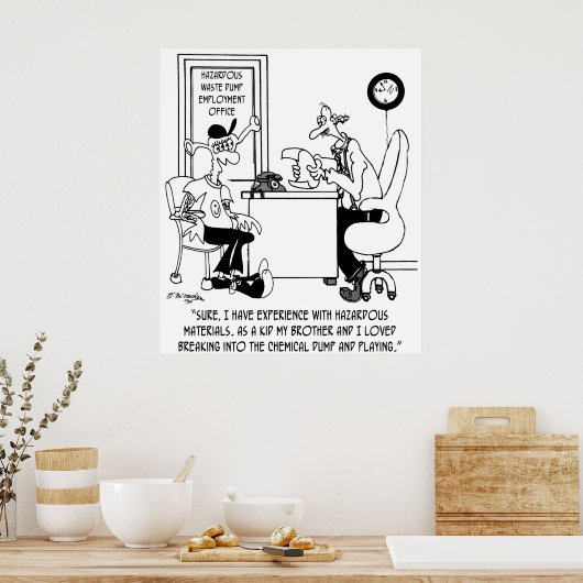 Chemische Cartoon 8791 Poster (Keuken)