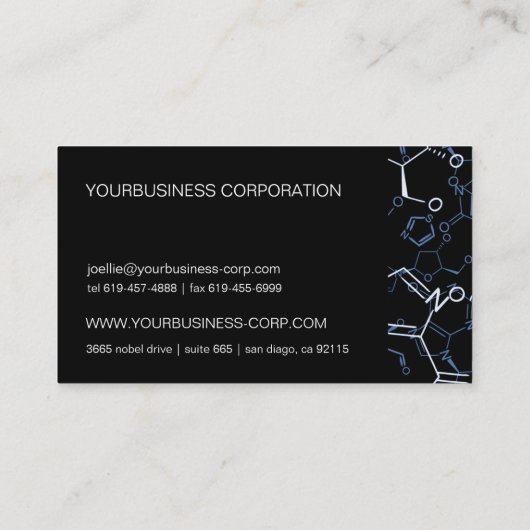 Chemische Chemie Symbolen Business Card Template Visitekaartje (Achterkant)