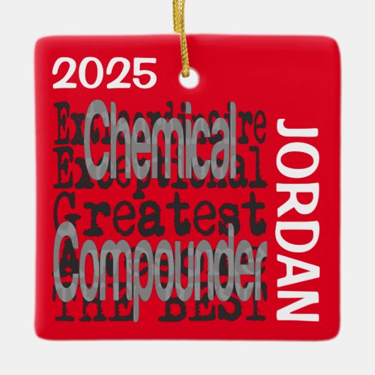 Chemische Compounder Buitengewoon DOUANE Keramisch Ornament (Voorkant)