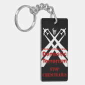 Chemische dispersanten zijn terroristische donkere sleutelhanger (Voorkant Links)