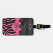 chemische elegant zijde effecten zebra print bagagelabel (Voorkant horizontaal)