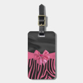 chemische elegant zijde effecten zebra print bagagelabel (Voorkant verticaal)