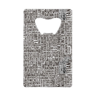 Chemische elementen creditkaart flessenopener