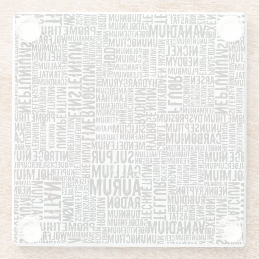 Chemische elementen glazen onderzetter (Achterkant)