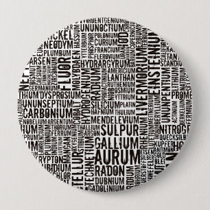Chemische elementen ronde button 4,0 cm