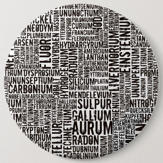 Chemische Elementen Ronde Button 6,0 Cm (Voorkant)