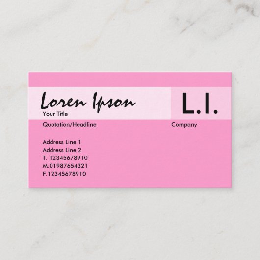 Chemische elementen - Roze Visitekaartje (Voorkant)