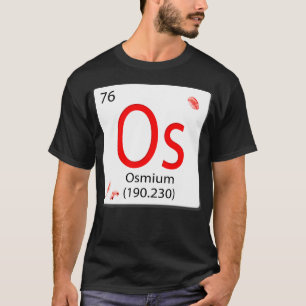 Chemische elementen tegel Os Osmium Os Osmium met T-shirt