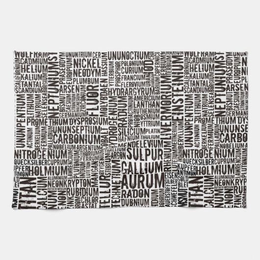 Chemische elementen theedoek (Horizontaal)