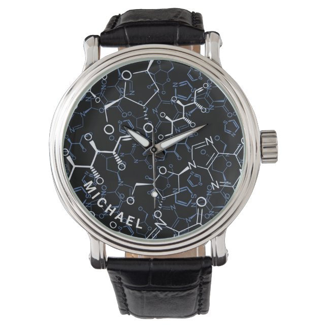 Chemische formule chemie geschenken gepersonalisee horloge (Voorkant)