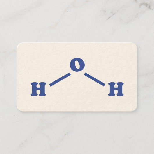 Chemische formule van water molecuul visitekaartje (Voorkant)
