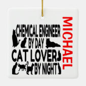 Chemische ingenieur houdt van katten keramisch ornament (Achterkant)