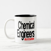 Chemische ingenieurs doen het beter tweekleurige koffiemok (Links)