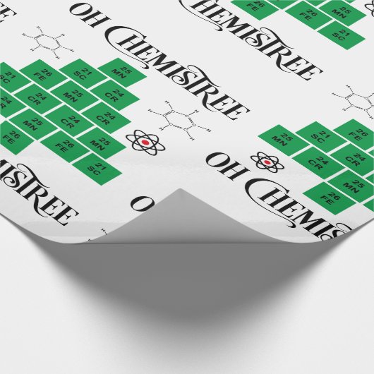 Chemische kerstboom cadeaupapier (Hoek)