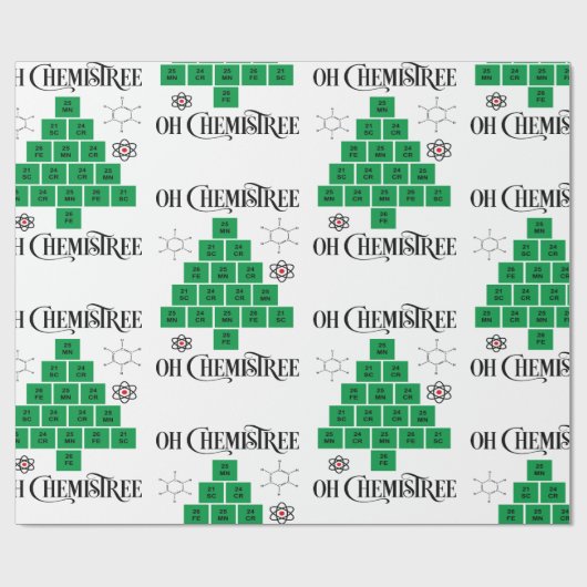 Chemische kerstboom cadeaupapier (Vlak)