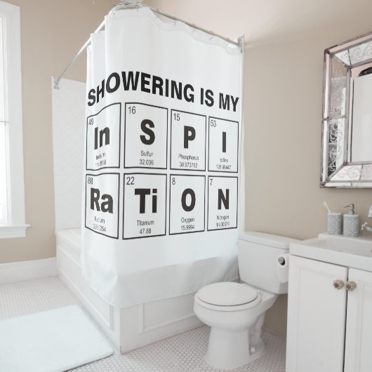 Chemische periodieke tabel van elementen: InSPIRaT Douchegordijn (In situ)