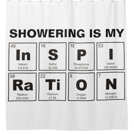 Chemische periodieke tabel van elementen: InSPIRaT Douchegordijn (Voorkant)