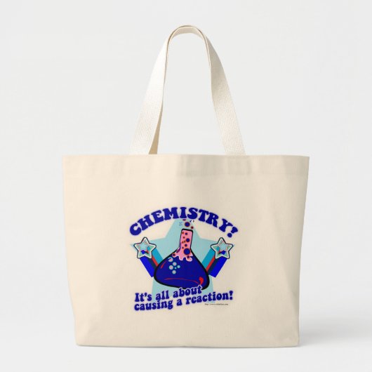 Chemische Reactie Flirty Science Logo Art Grote Tote Bag (Voorkant)